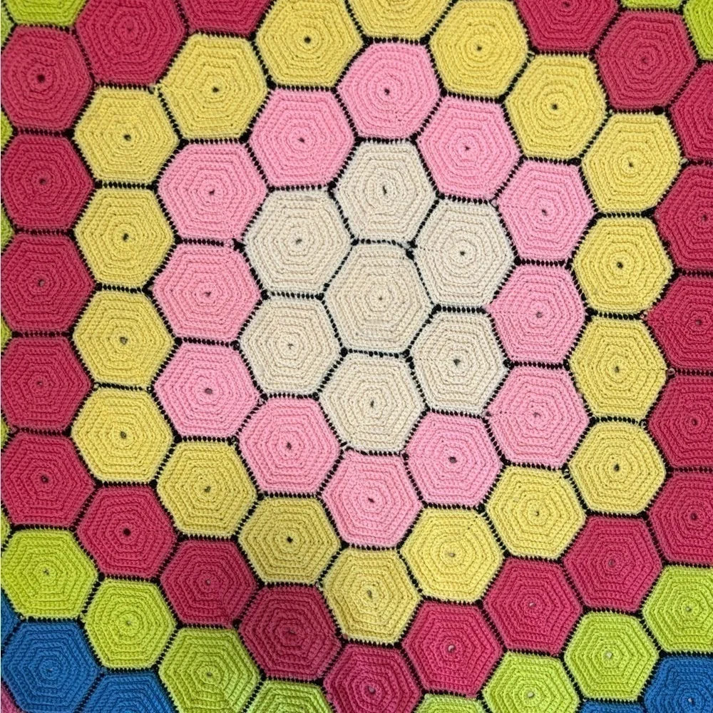 Crochet Hexagon colorful Blanket